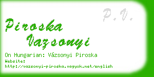 piroska vazsonyi business card